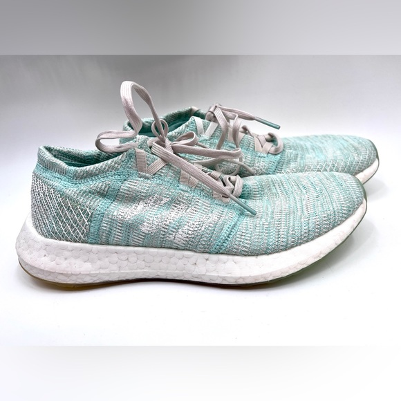 Adidas Pureboost Go Womens Size 8 Shoes Green Mint Knit Running Sneakers - Picture 1 of 15